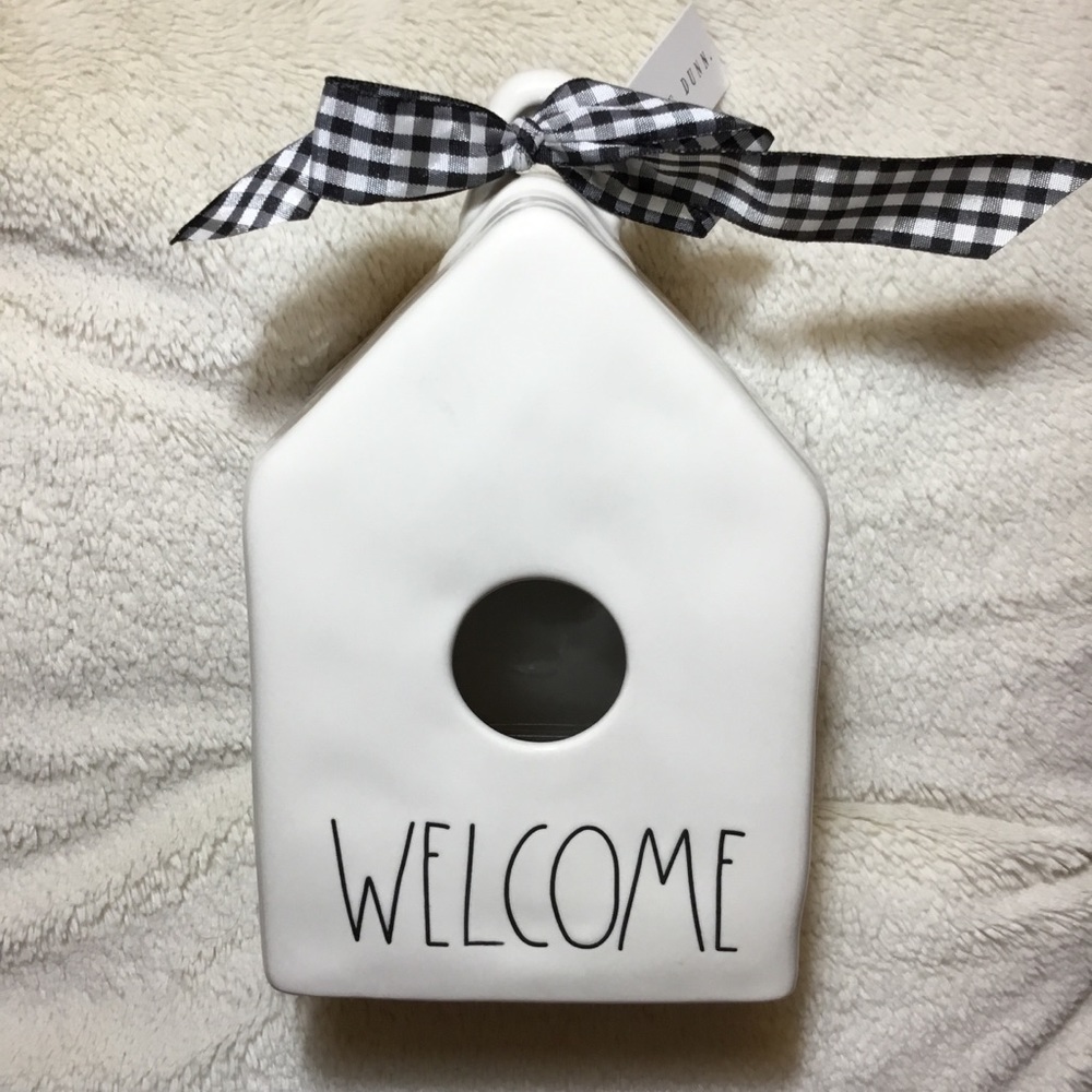 Rae Dunn LL WELCOME Ceramic Birdhouse NWT New
